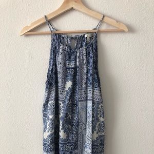 Joie Blue Paisley Hankerchief style silk top